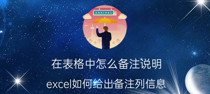 在表格中怎么备注说明 excel如何给出备注列信息？